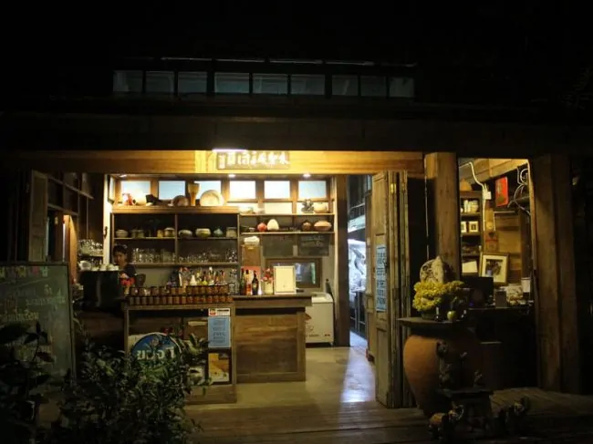 reception, kitchen and antique looking shop